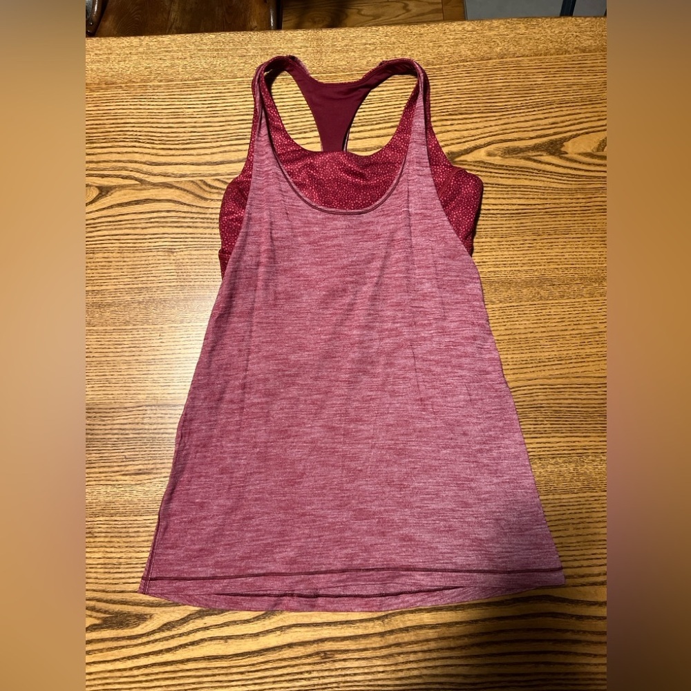 Lululemon Maroon Racerback Tank Top & Sportsbra 8 GUC